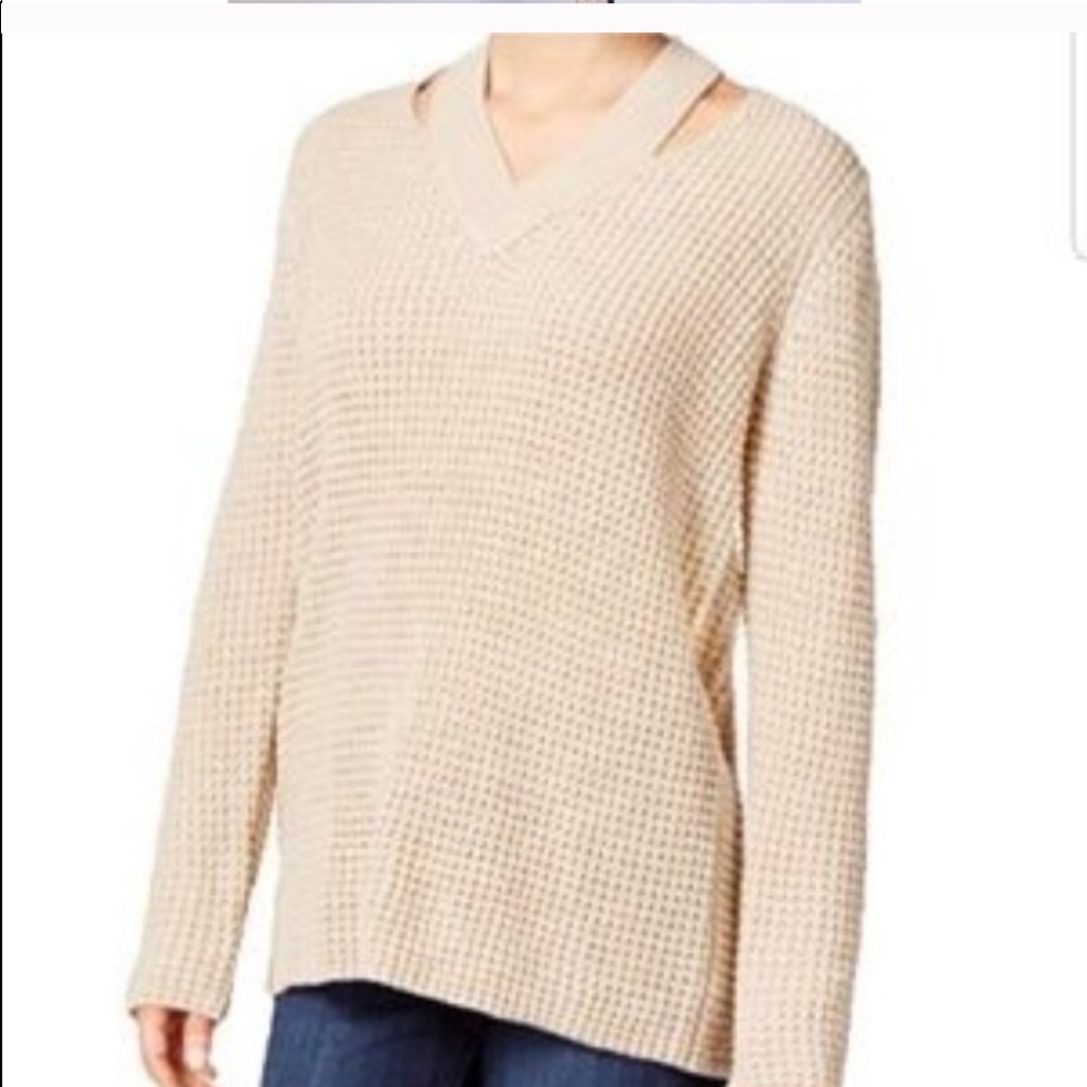 NWT Hooked Up Beige Cold Collar Sweater Size M